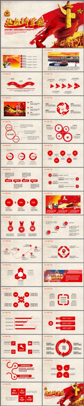 八一建军节庆祝中国人民解放军成立90周年PPT