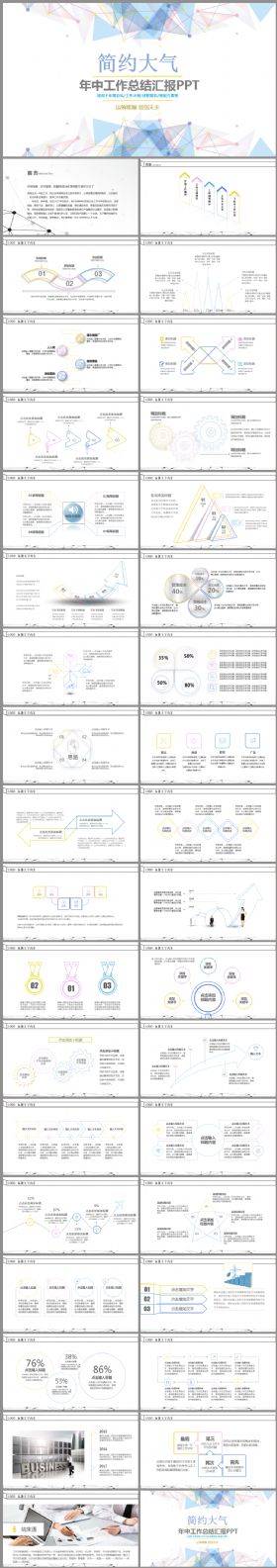 创意几何线条商务工作总结汇报述职企业介绍2017工作计划通用ppt模板