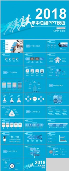 奔跑吧人事部行政部年终总结PPT