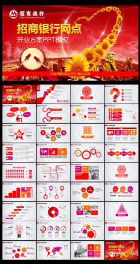 招商银行网点开业PPT模板