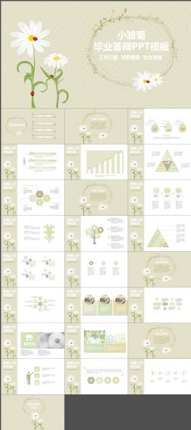 小雏菊清新毕业答辩动态ppt模板