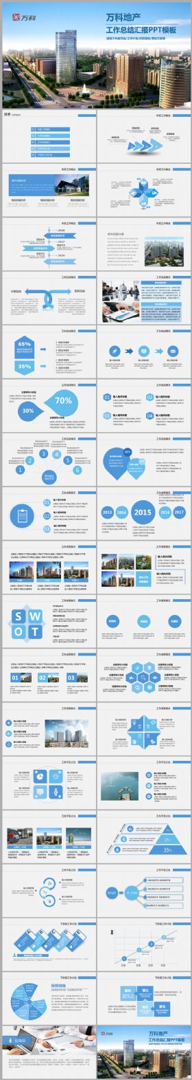 万科地产工作总结汇报通用动态ppt模板