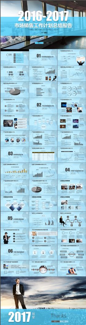 年度工作计划总结报告市场销售通用精致大气PPT模板