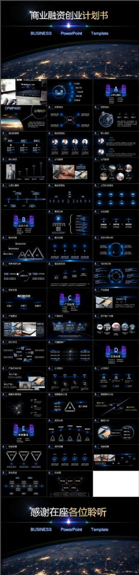 商业融资创业计划书酷炫星空科技IOSPPT