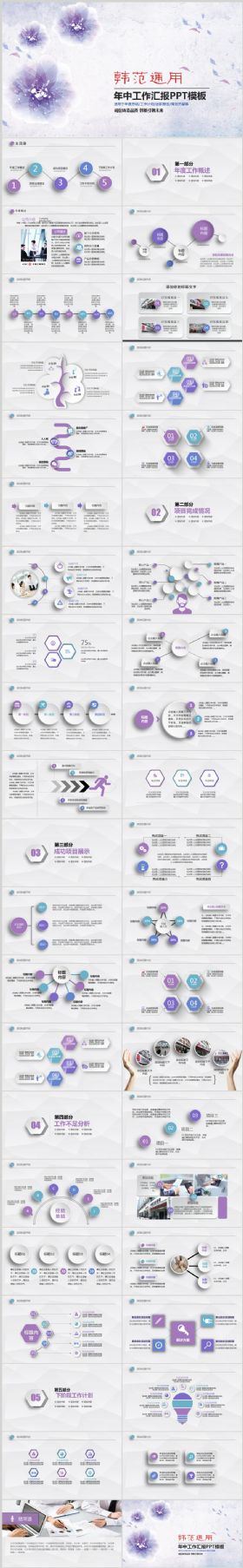 简约韩范清新实用年中工作总结汇报2017工作计划通用PPT