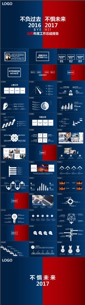 震撼大气2018不负过去 不惧未来年终工作总结PPT模板