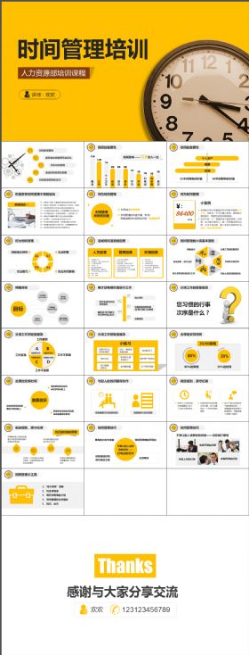 时间管理技巧企业培训人力资源完整框架大气实用PPT模板