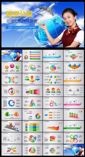 航空公司服务PPT模板