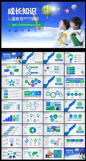 儿童成长知识学习PPT模板