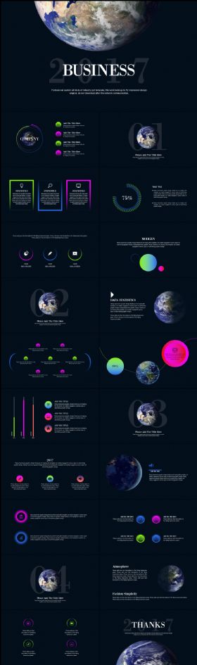 地球星空商务模板