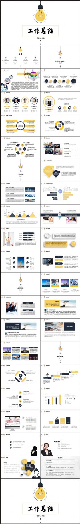 【创意灯泡】工作计划、总结汇报PPT动态模板