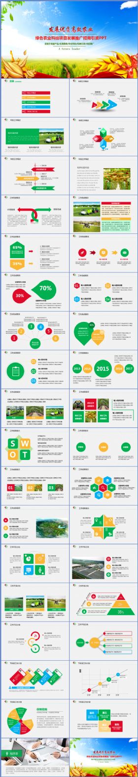 农业 农业科技 农业种植 粮食ppt模板