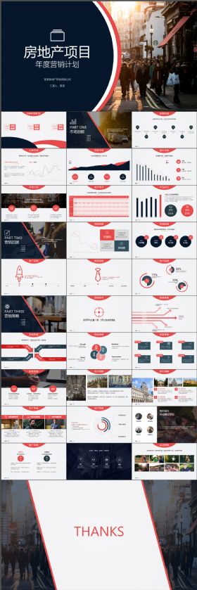 简约实用干货房地产年度营销报告PPT模板
