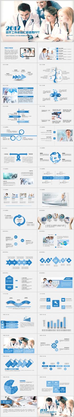 医疗医院医药医生护理卫生类通用工作总结汇报PPT模板
