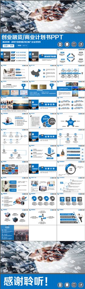 创业融资时尚商务风商业计划书PPT