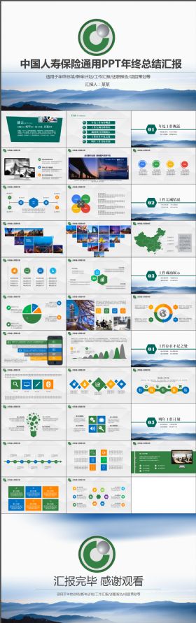 中国人寿简约大气PPT模板金融理财计划报告工作总结汇报简洁大气PPT