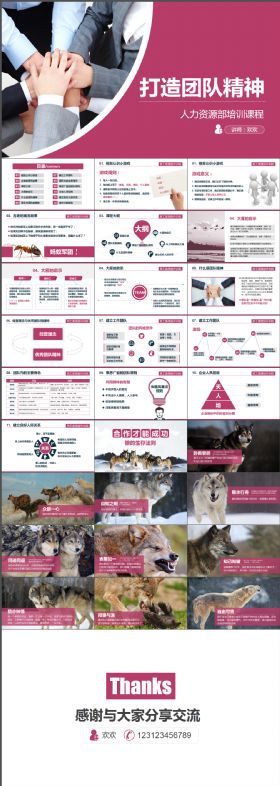 企业培训人力资源打造团队精神简约大气实用完整PPT模板