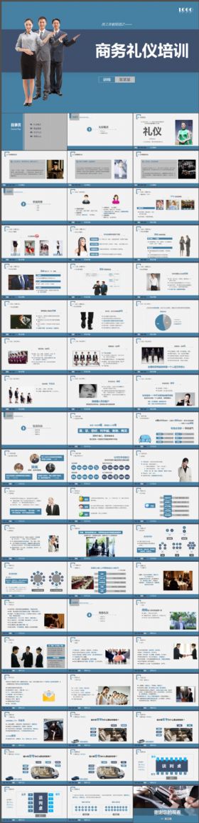 公司员工商务礼仪培训动态PPT模板