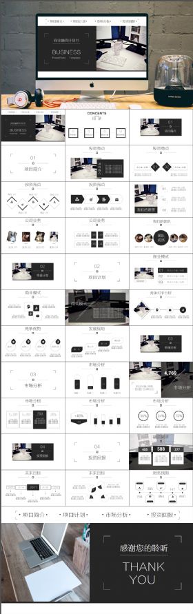 简约风格2018年商业创业融资计划书PPT模板