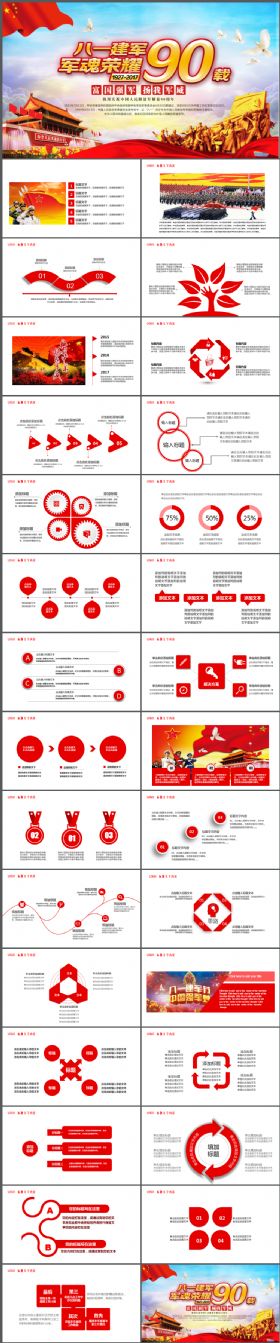 建军90年铁血军魂中国人民解放军部队军事ppt