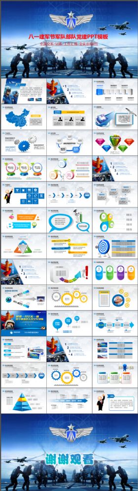 八一建军节中国空军工作总结动态PPT模板