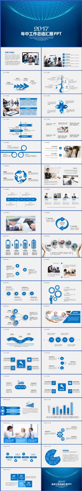 大气实用年中工作总结汇报2017工作计划企业互联网金融通用PPT