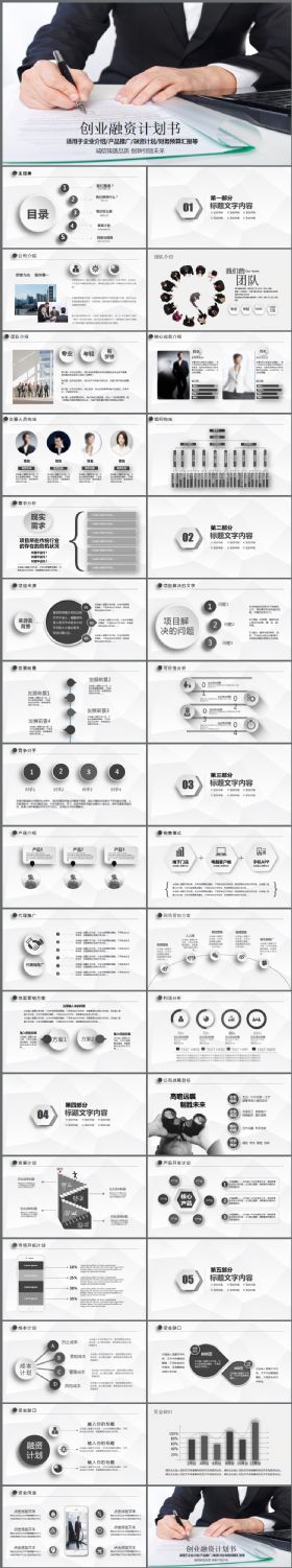 框架完整大气简约质朴商业计划书创业融资计划书项目推广企业介绍