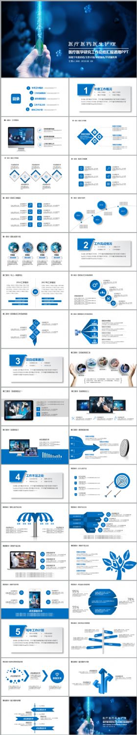 医疗医院医药医生护理卫生类通用工作总结汇报PPT模板