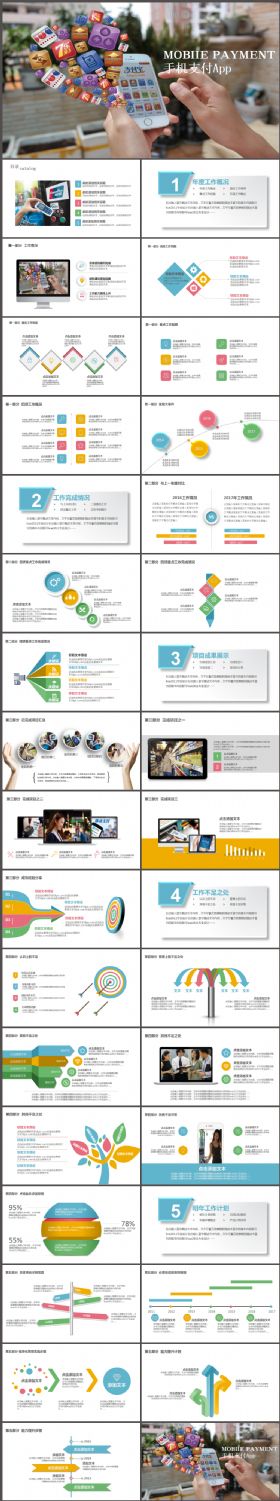 手机支付移动互联网金融通用动态PPT模板
