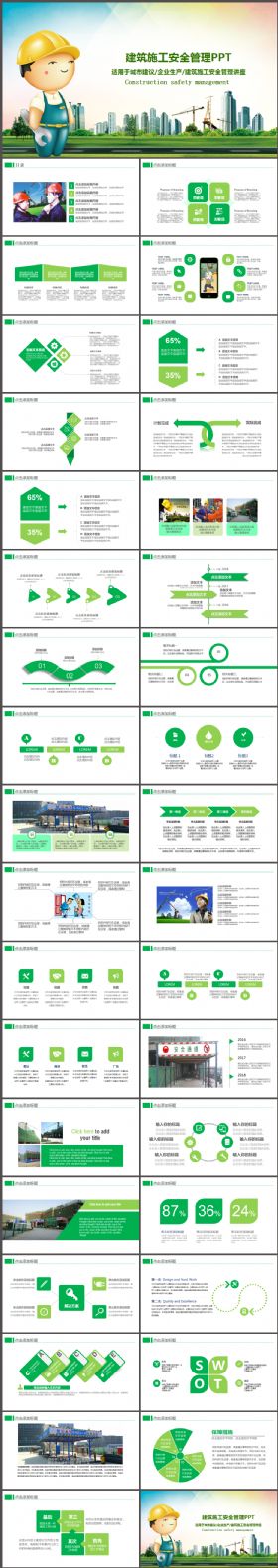 安全施工安全生产安全培训管理教育PPT城市建设模板
