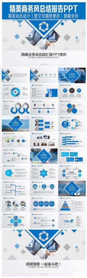 精美商务风总结报告PPT