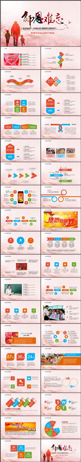 简洁清新教师通用信息化教育教学培训教师节说课ppt模板