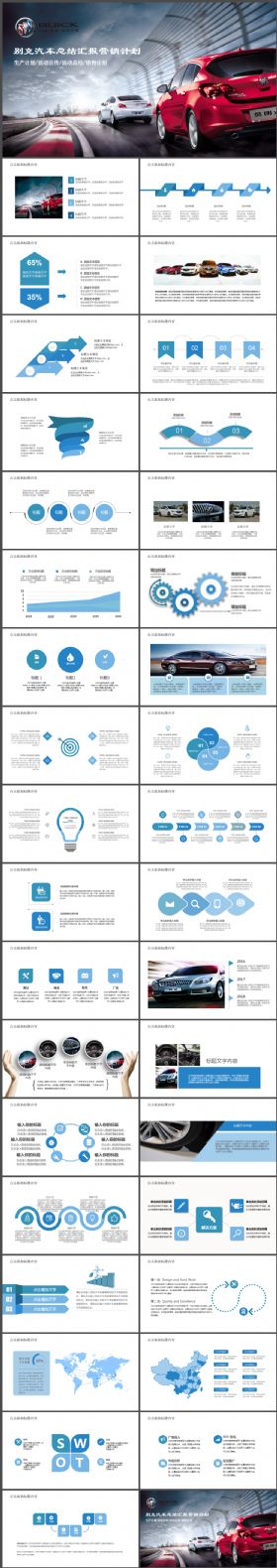 别克汽车别克汽车公司工作总结汇报4S店通用PPT模板