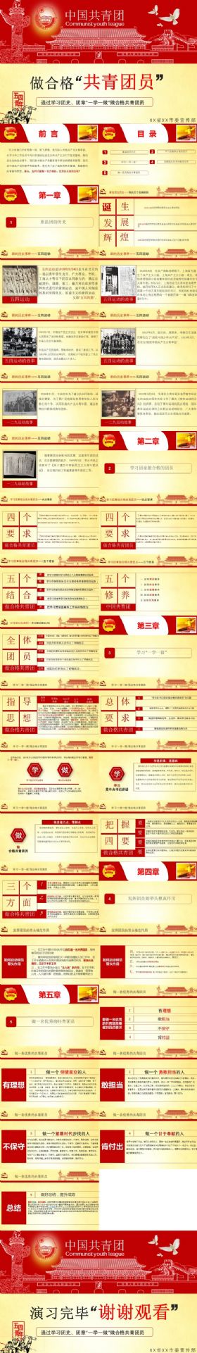 共青团做合格共青团员团史一学一做PPT解读