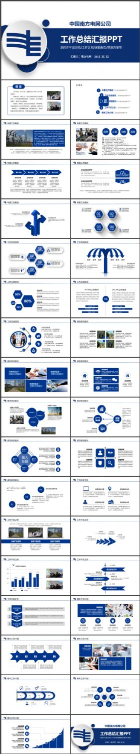 清新大气中国南方电网公司PPT模板