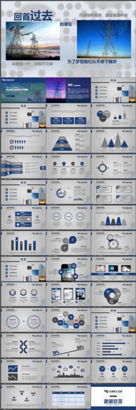 南方电网工作计划年终总结项目汇报动态PPT模板