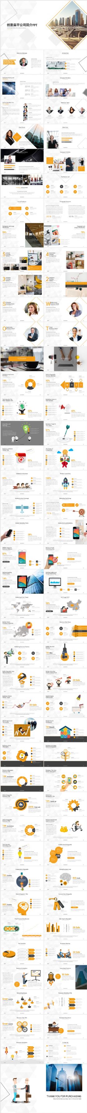 创意多边形企业介绍计划总结商务PPT模板