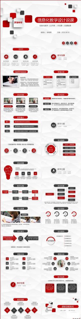 精美实用信息化教学设计说课PPT模板