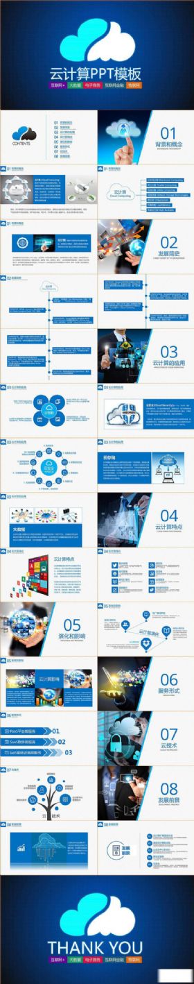 云计算大数据概念技术PPT模板
