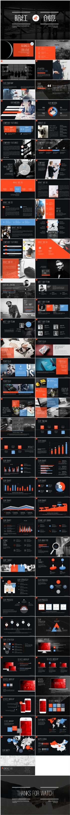  2018暗调红色创意公司简介策划工作计划总结商务通用PPT模板