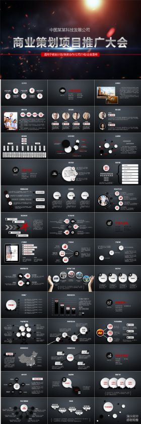 大气黑色商业策划公司宣传产品推广PPT模板