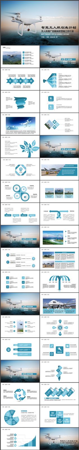 框架完整无人机商业融资计划书PPT模板