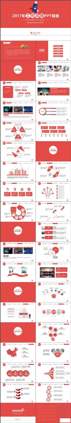 2017年终工作总结PPT动态模板