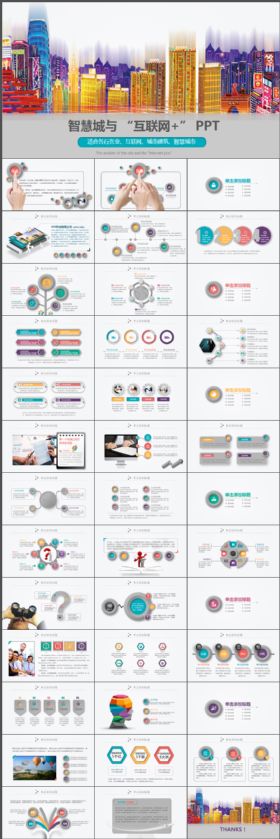 智慧城市“互联网+”动态PPT模板