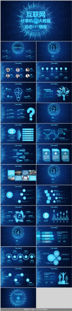 互联网计算机大数据ISO动态PPT模板