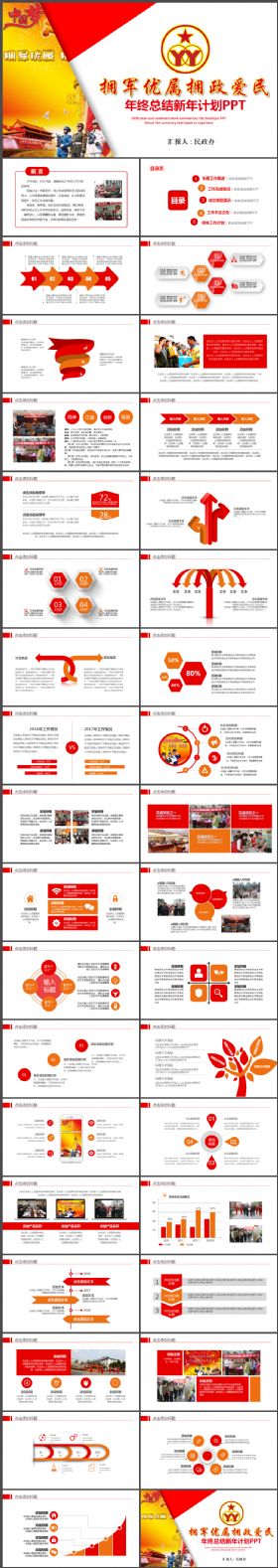 双拥协会政府工作总结汇报会议民政部门动态PPT