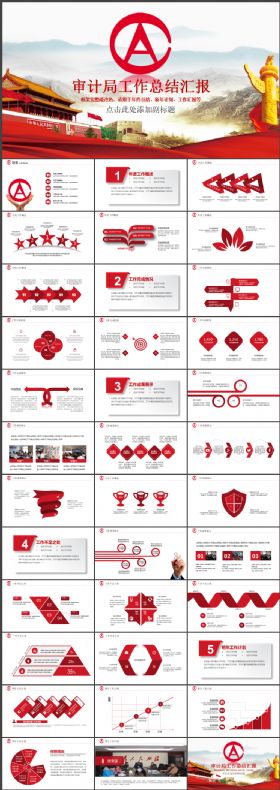 中国审计局工作总结汇报计划财务报告述职通用动态PPT模板